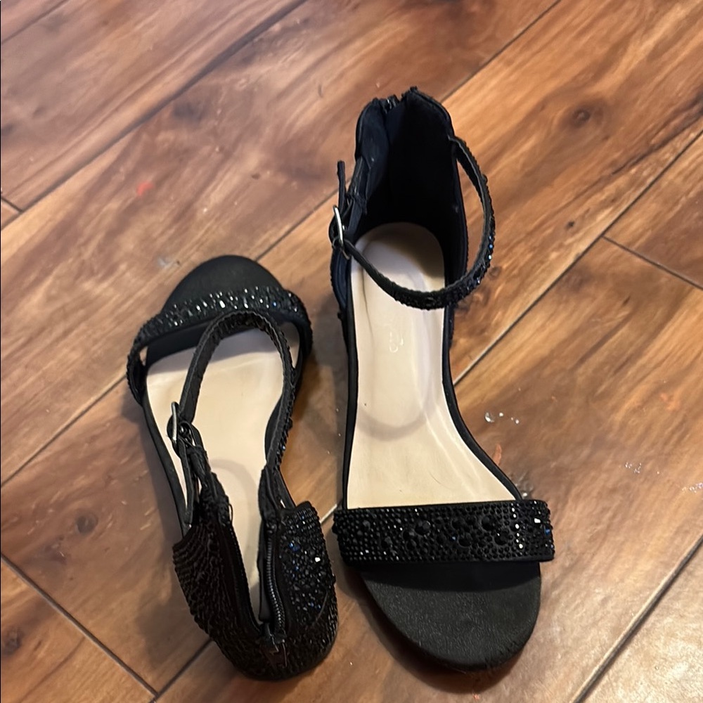Black Heels with Sparkly Ankle Strap